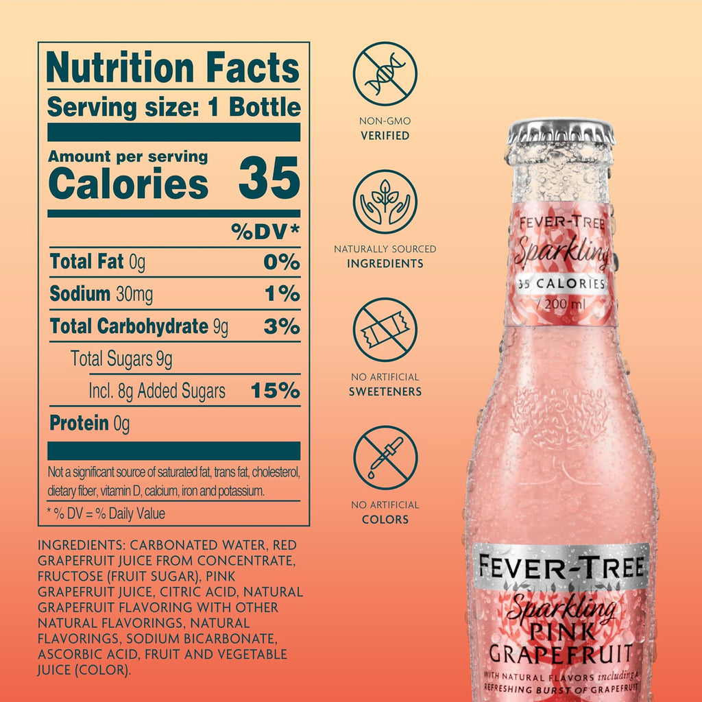 Sparkling Pink Grapefruit Soda Mixer, 24 Pack, 6.8 Fl Oz Bottles J125714