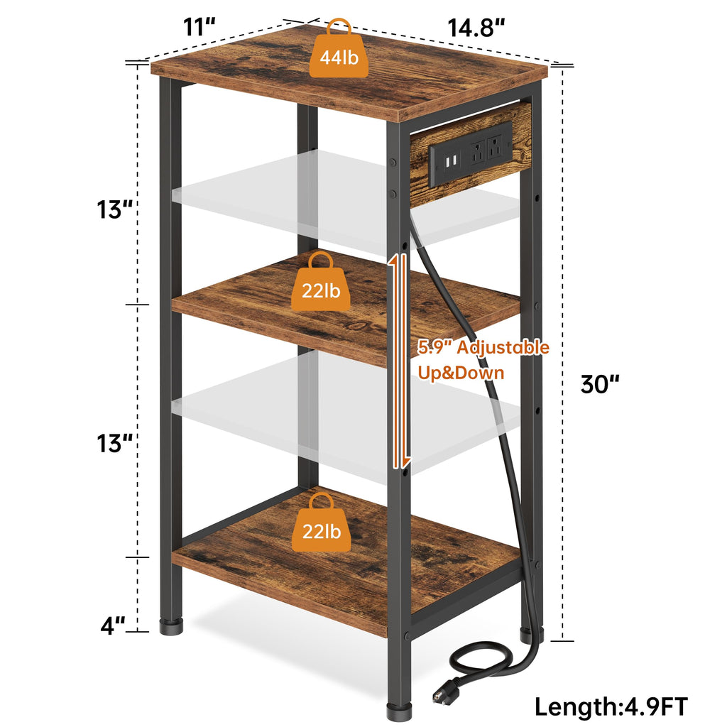 Tall End Table with Charging Station A17408