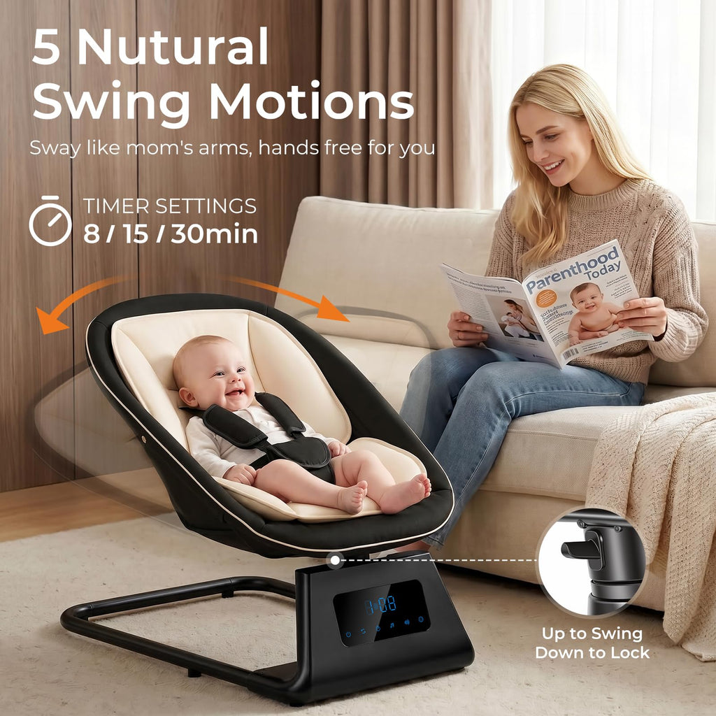 7 in 1 Pack and Play with Bassinet and Changing Station, Portable Electric Baby Swing T8174