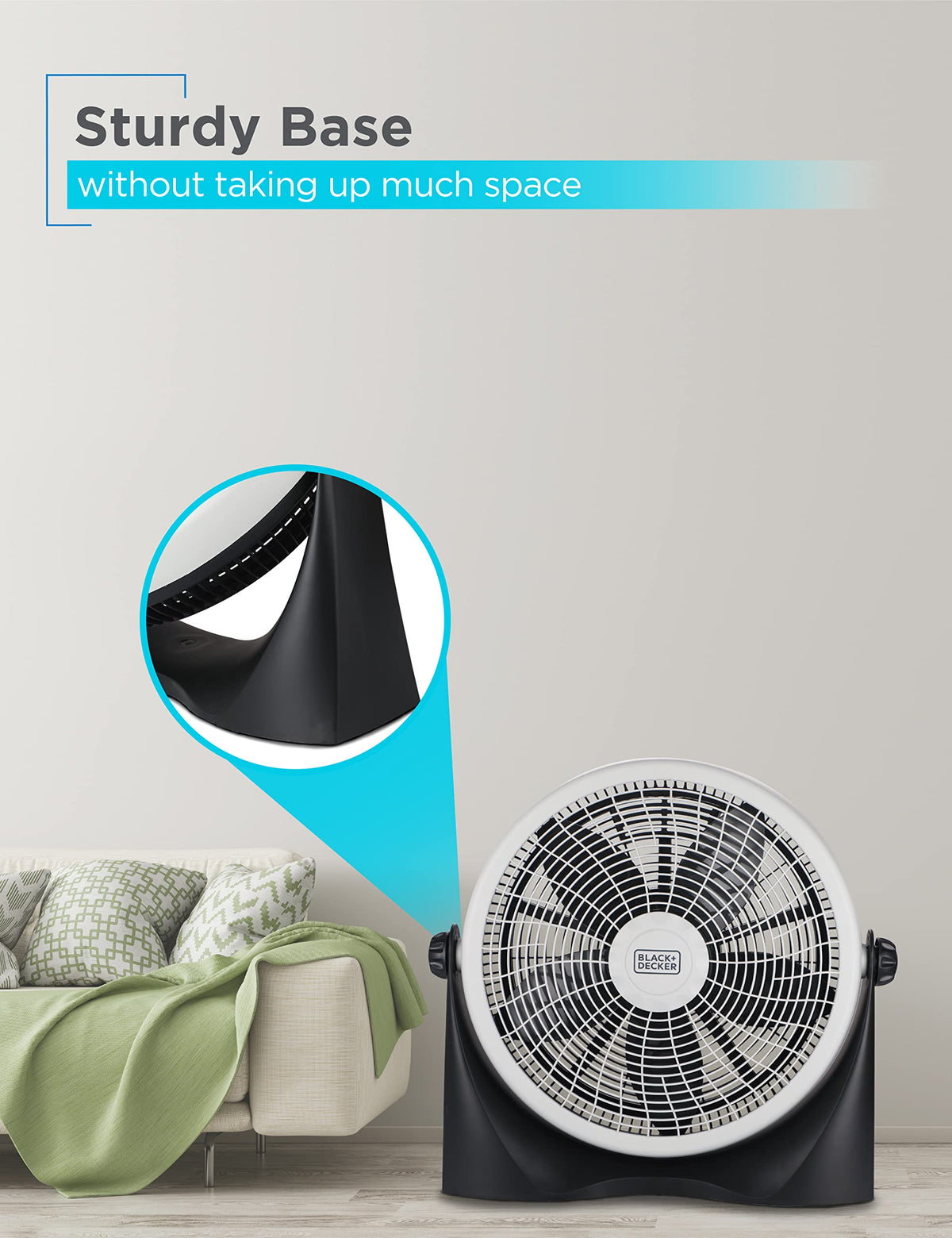 15.6” High Velocity Floor Fan, 3 Speeds W128