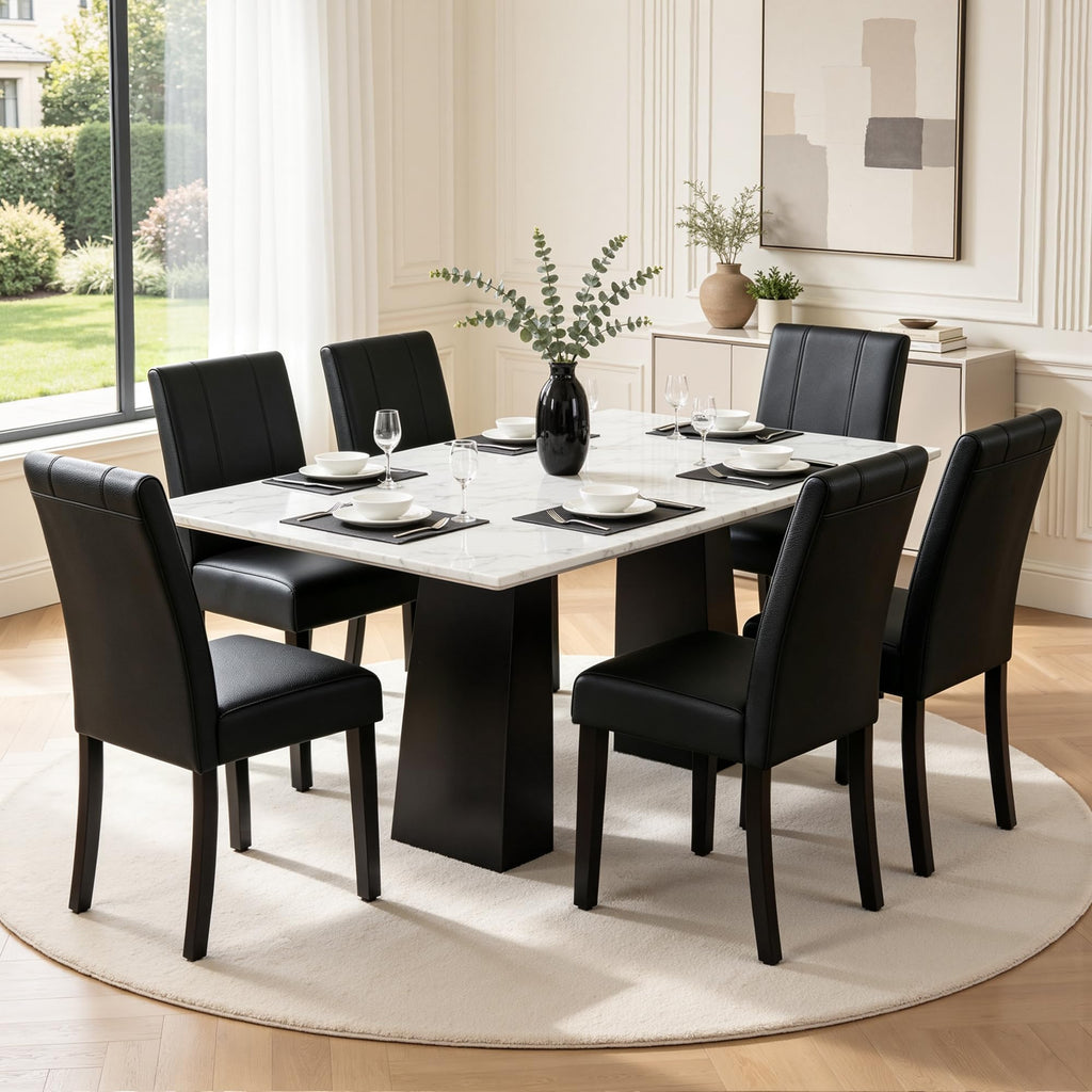 Black Faux Leather Dining Chairs Set of 4 M764