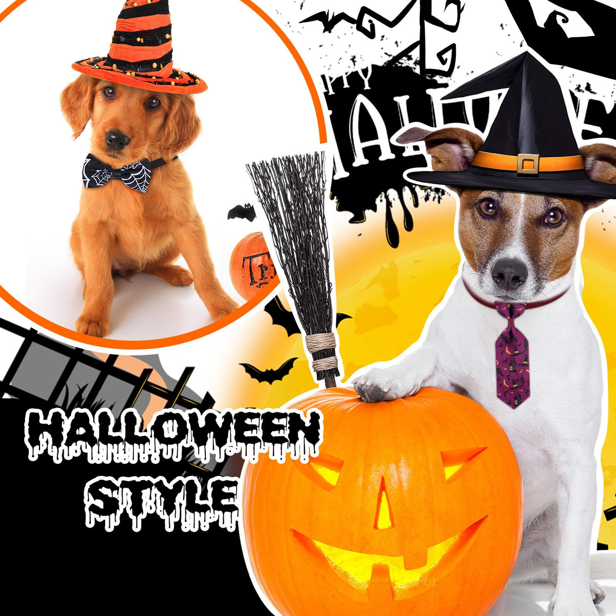 120 Pcs Halloween Dog Bow Ties J861