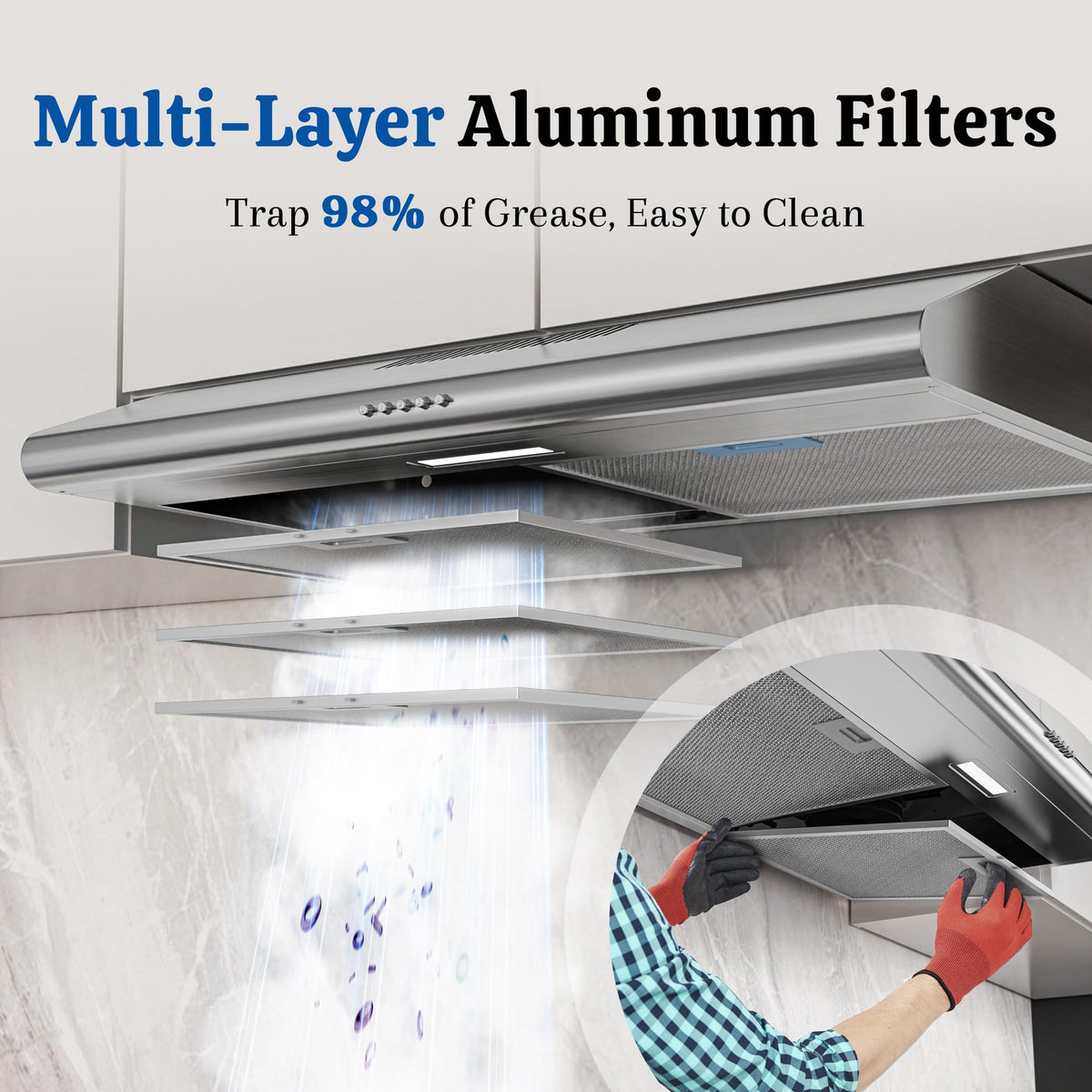 30 Inch Convertible Under Cabinet Range Hood V80262
