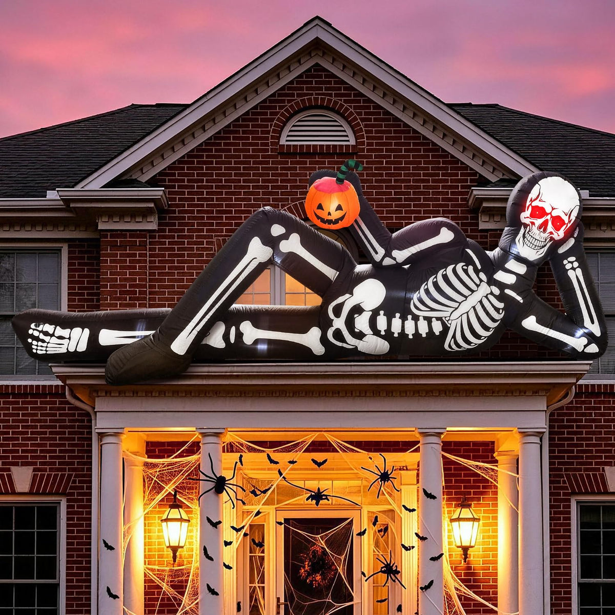 12FT Halloween Inflatable Lying Skeleton Decoration X97880