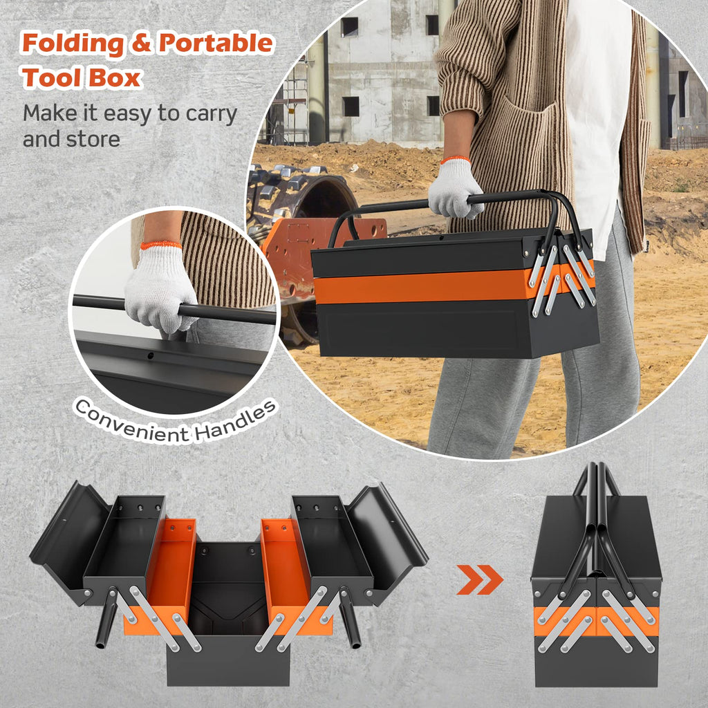 22-Inch 3-Layer 5-Tray Metal Tool Box E9806
