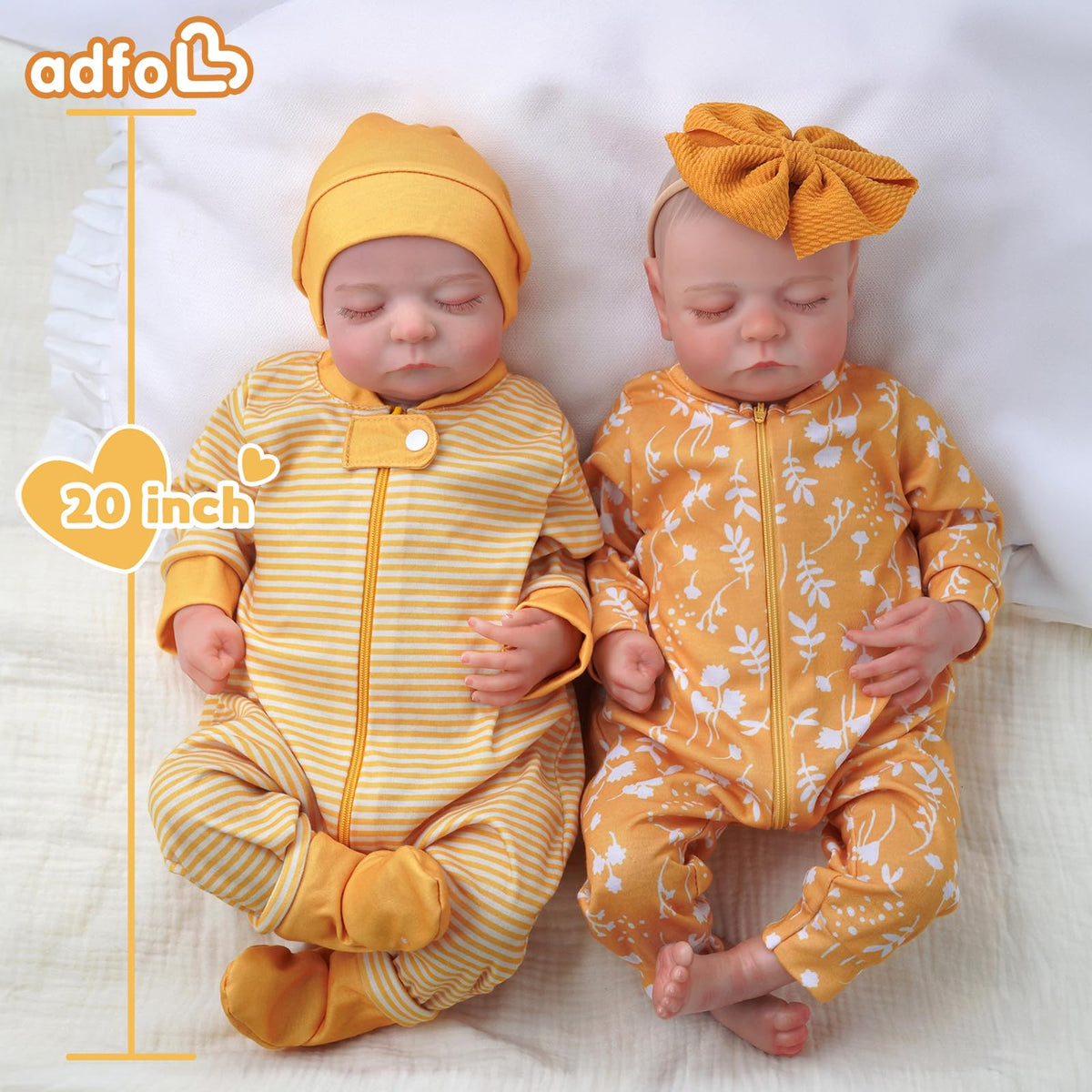 20 Inch Reborn Baby Dolls Twins Q6175