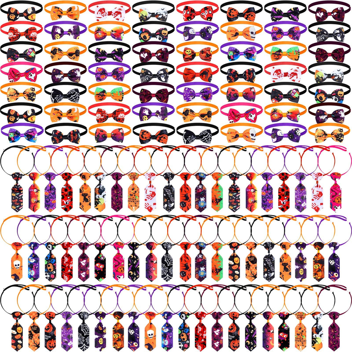 120 Pcs Halloween Dog Bow Ties J861
