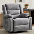 Grey Manual Swivel Rocking Recliner Chair with Massage and Heating Z403