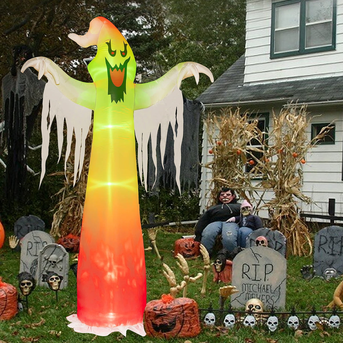 9 FT Halloween Inflatables with Built-in LED Lights Q6490