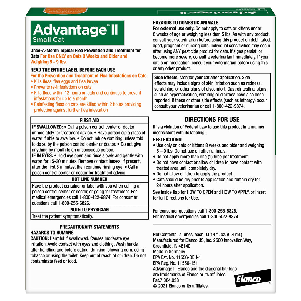 Advantage II Small Cat Topical Flea Treatment & Prevention, 2ct K606856