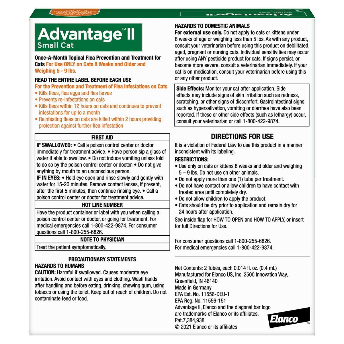 Advantage II Small Cat Topical Flea Treatment & Prevention, 2ct K606856