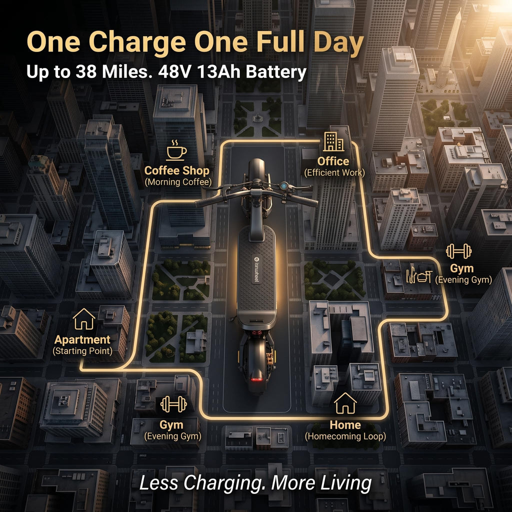Electric Scooter, 28 MPH, 1000W, 38-Mile Range I616891