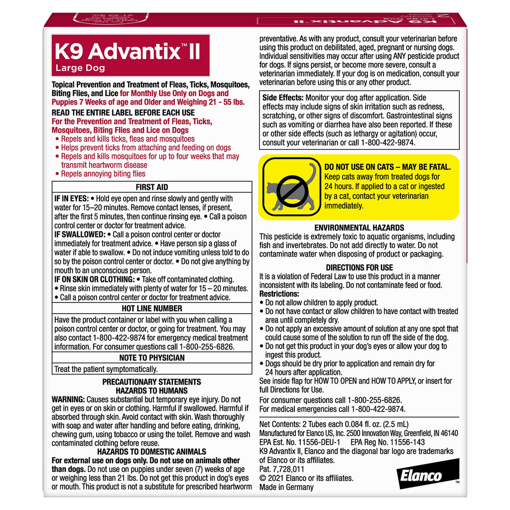 Flea & Tick Topical for Large Dogs 21–55 lbs., 2ct J52079