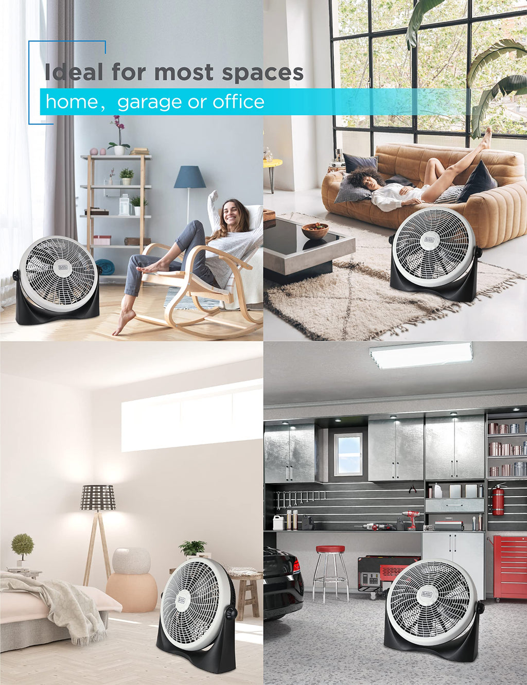 15.6” High Velocity Floor Fan, 3 Speeds W128