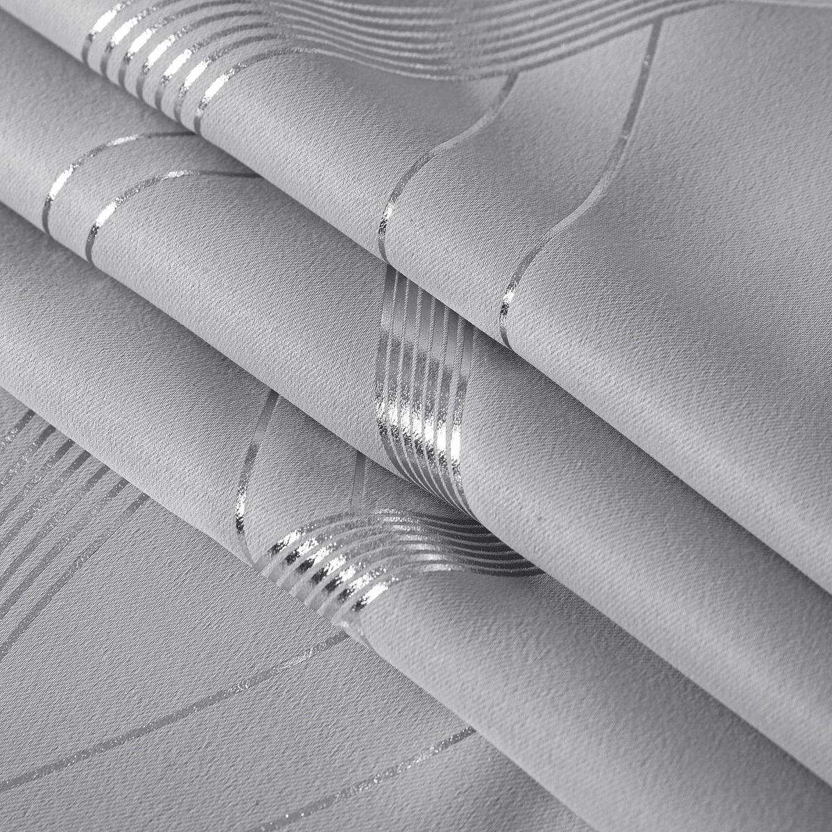 Silver Grey Pattern Curtains 52 x 84 Inch J83488