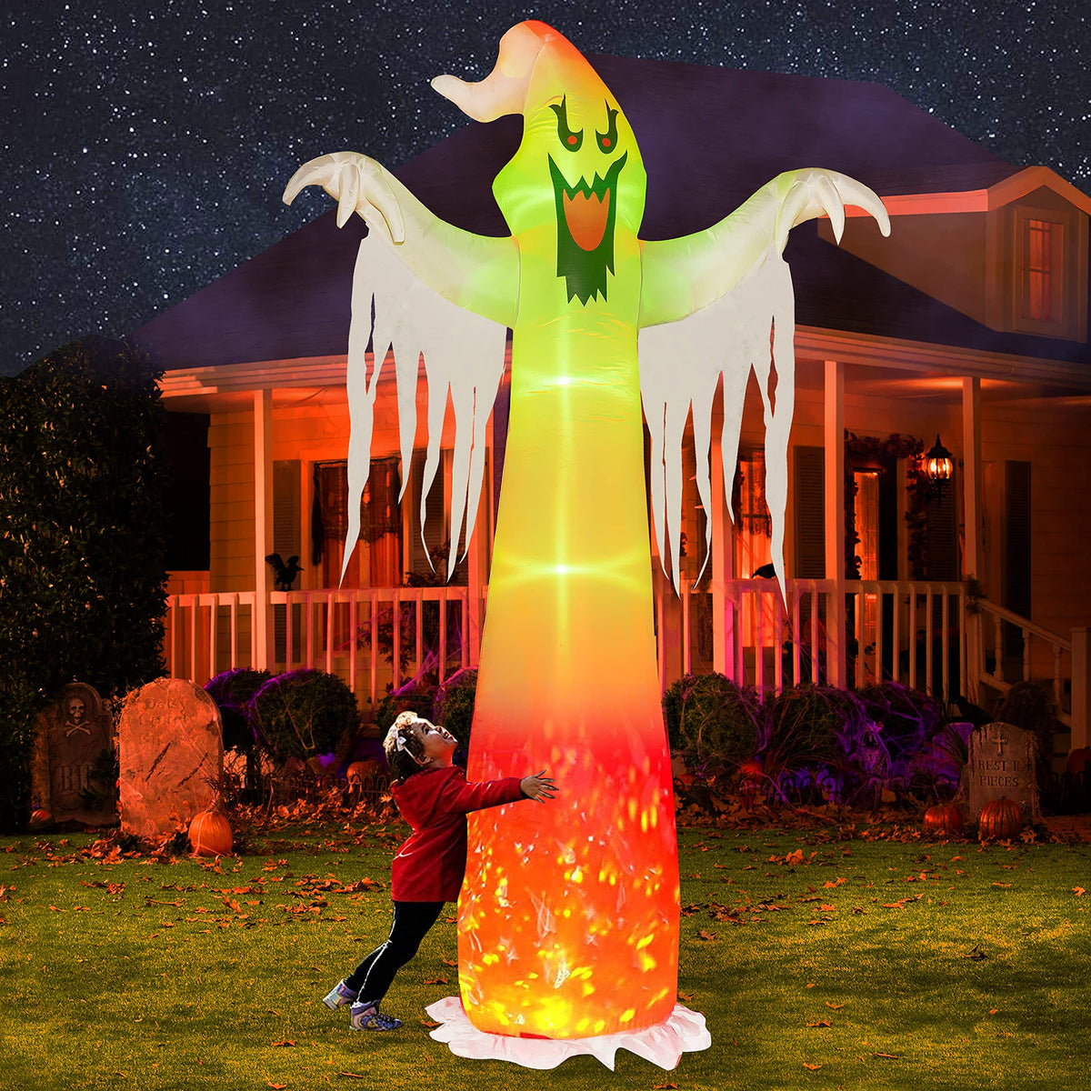 9 FT Halloween Inflatables with Built-in LED Lights Q6490