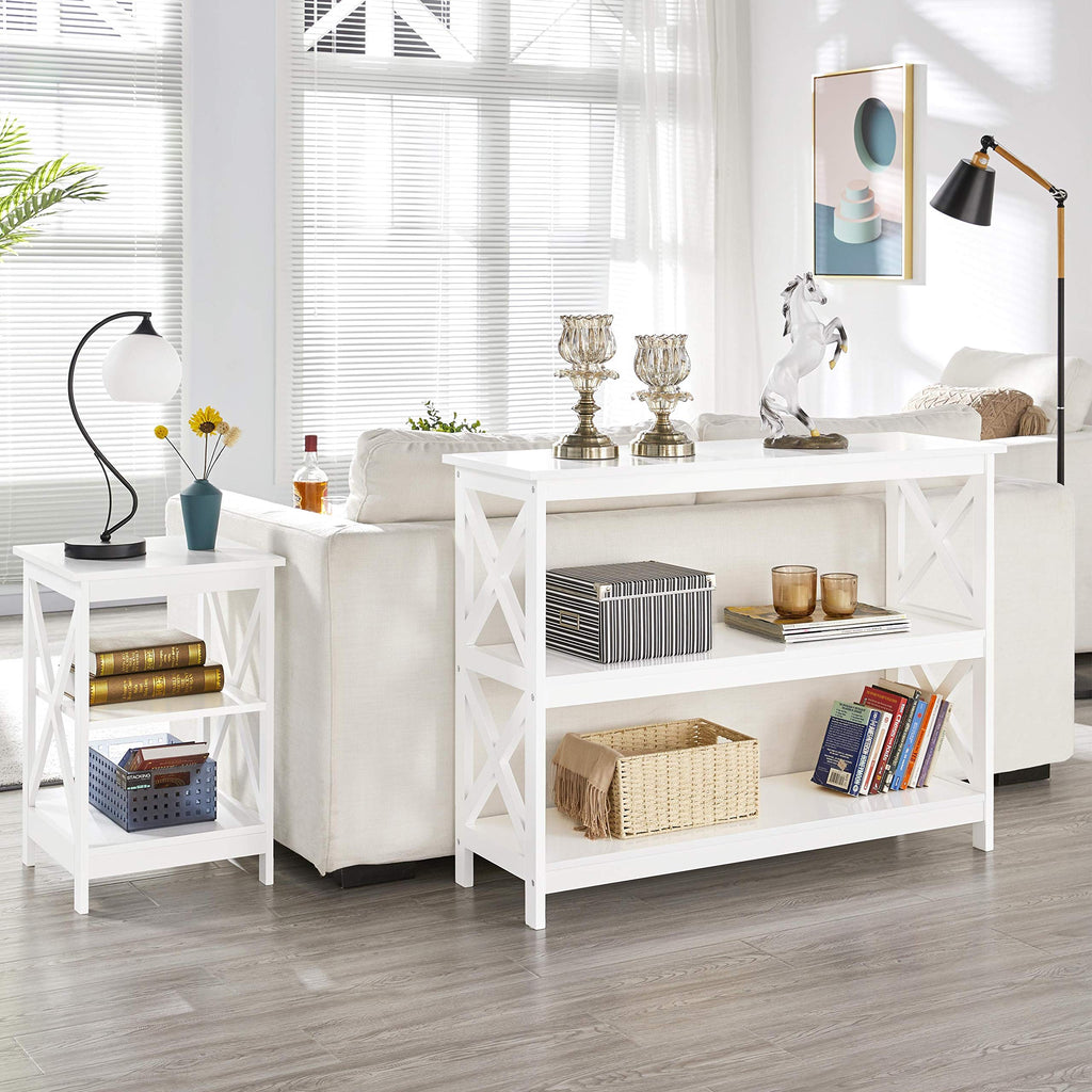 White 3-Tier Narrow Console Table G876869